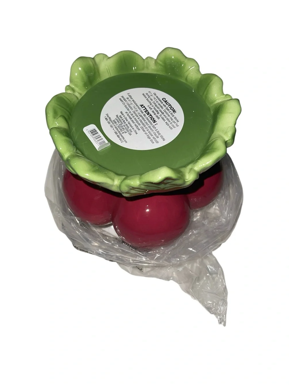 BATH & BODY WORKS RADISH PEDESTAL 3 WICK CANDLE HOLDER